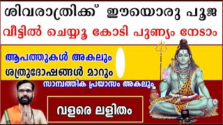 ശിവരാത്രിക്ക്  ഈയൊരു പൂജ വീട്ടിൽ ചെയ്യൂ കോടി പുണ്യം നേടാം I ആപത്തുകൾ അകലും SHIVARATHRI