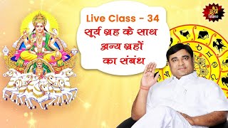 Class 34: सूर्य ग्रह के साथ अन्य ग्रहों का संबंध - Free Online Astrology Class by Gurudev GD Vashist