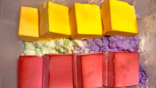 Red and Yellow Fresh Soft Gym Chalk with Shaving Foam | ASMR Satisfying Crush