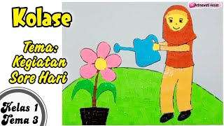 Kolase Kertas Origami Tema Kegiatan Sore Hari || Tugas SBDP Kelas 1 Tema 3