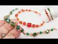 Easy chain bracelet ideas for beginners | 3-wire braid  bracelet with beads 1075