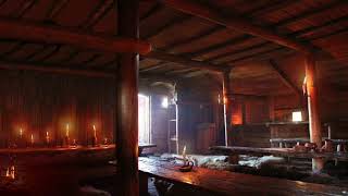 Viking Mead Hall - Relaxing Fireplace with Crackling and Nordic Ambiance, for Sleeping and Study