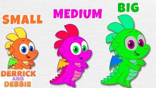 Learn Sizes With Cute Dragons | Fun Educational Videos For Kids By Derrick And Debbie