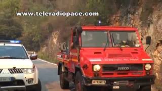 Immagini LIVE incendio località Novano - Casarza Ligure - Genova