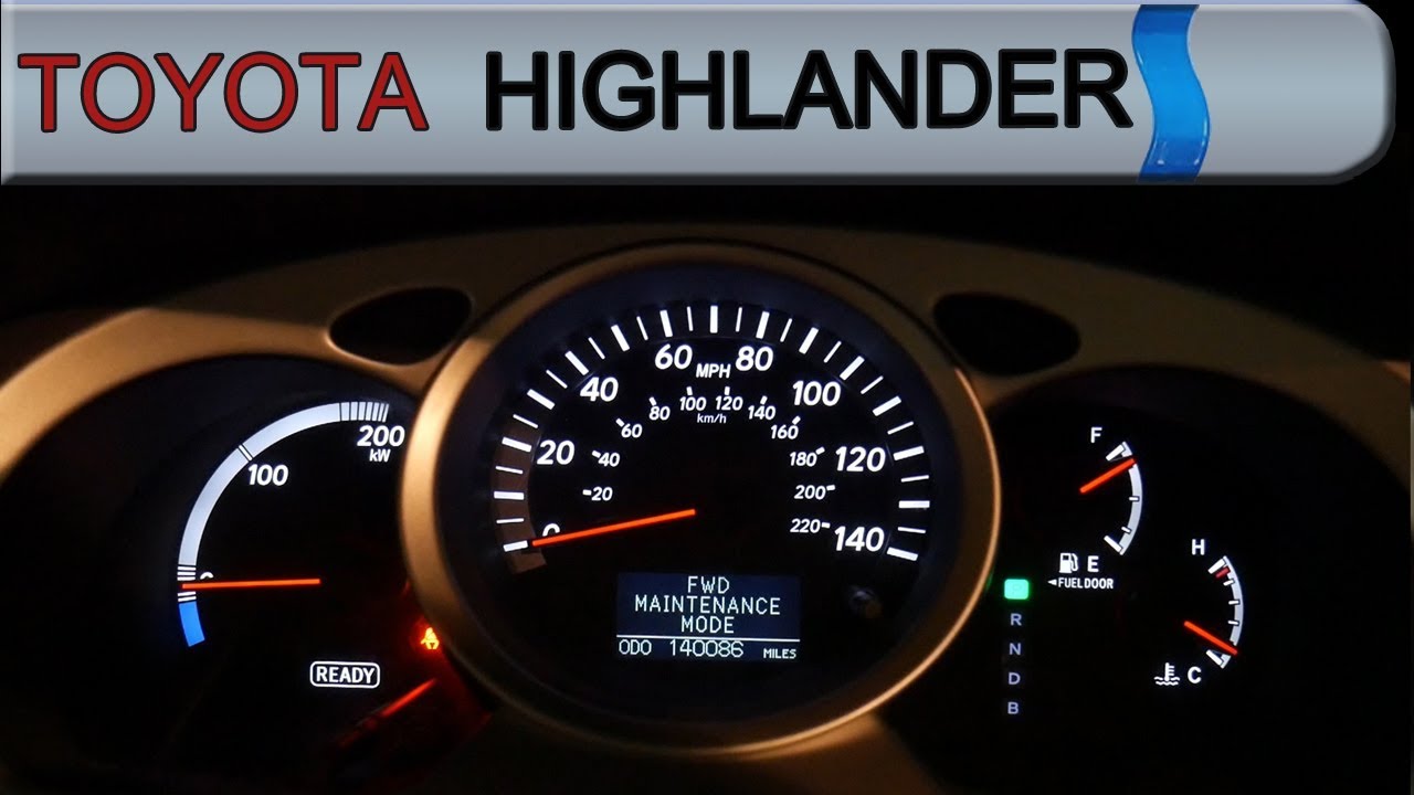 Toyota Highlander Hybrid Maintenance Light Reset Shelly Lighting
