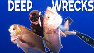 SPEARFISHING 200 Foot WRECKS On ONE BREATH! Successful Afternoon JETSKI Mission!