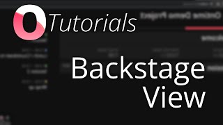 Ontime Tutorials: Backstage View