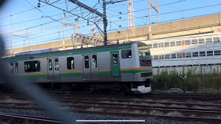 【良いジョイント音】E231系1000番台ヤマU-586編成+コツS-17編成　久喜駅入線ジョイント音