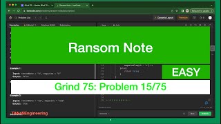 #15 Ransom Note Problem | Leetcode - Java | Grind 75: Coding Series