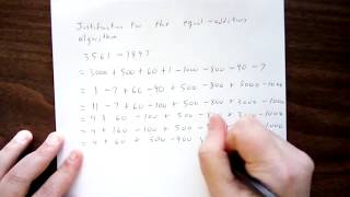 Equal-additions subtraction algorithm: numerical justification