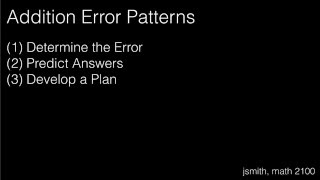 Addition Error Patterns