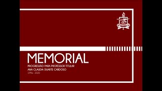 Defesa de Memorial da Professora Ana Cláudia Duarte Cardoso