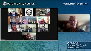 Portland City Council Meeting AM Session 11/29/23