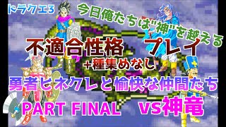 【ドラクエ3不適合性格プレイ】勇者ヒネクレと愉快な仲間たち vs神竜【種集めなし】