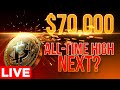 Bitcoin Hits $70,000🚀 All-Time High Next?🔴 LIVE