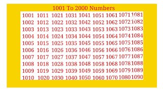 1001 to 2000 ll 1001 to 2000 numbers learn by music on youtube ll 1001 to 2000" numbers learning💥😎