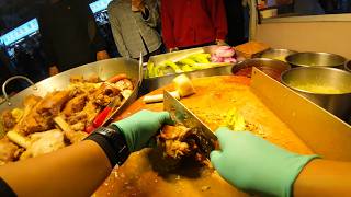 chopping meat for a savory burger.소리까지 맛있는 고기 파이.#satisfyingvideo #streetfood #yummy