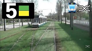 🚊 GVB  Amsterdam Tramlijn 5 Cabinerit Amstelveen Stadshart - Centraal Station Drivers view POV 2015