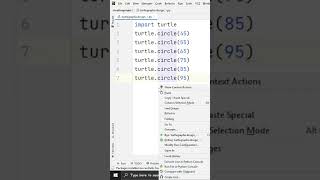 Draw a circle in python using 🐢Turtle Graphics #shorts #python #coding #pythoncoding #programming