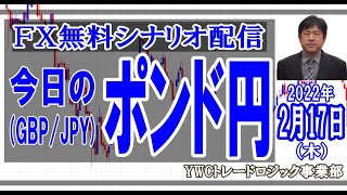 【FX】今日のポンド円 予想【2月17日(木)】毎朝更新 [ 2022年]｜勝ち組FXトレーダーを育成するYWCトレードロジック事業部：若尾 裕二｜