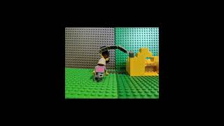 Lego yellow castle guard talks with brown spaceman #lego #stopmotion