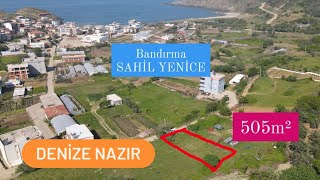 satıldı! SAHİL YENİCE YERLEŞİM YERİNDE DENİZ MANZARALI 505m² SATILIK BAHÇE 550.000₺