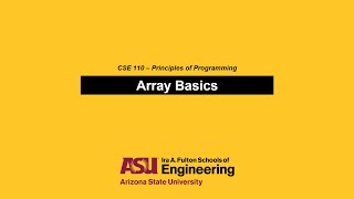 CSE 110 - Array Basics