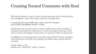 Creating Named Constants