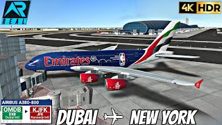 FULL FLIGHT | Dubai to New York | Emirates Blue Livery | Airbus A380-800 | Ultra RealisticRFS2020 4K