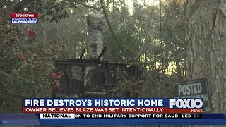 Historic home destroyed by mysterious fire