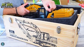 FULL METAL HYDRAULIC RC EXCAVATOR G101H YELLOW  FROM AMEWI UNBOXING