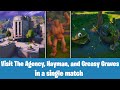 Visit The Agency, Hayman, and Greasy Graves in a single match - Fortnite Tutorial