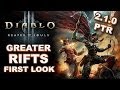 Diablo 3 RoS: Greater Rifts Gameplay First Look - Patch 2.1.0 PTR