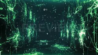 Binary Numbers Through Electric Tunnel Stock Motion Graphics