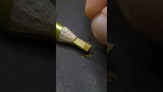 Gold Pencil carved into the Letter H, ASMR Style