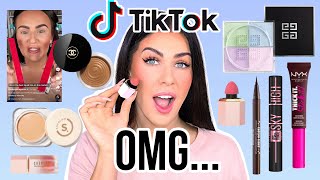 FULL FACE OF VIRAL MAKEUP THAT TIKTOK MADE ME BUY!! ARE THEY WORTH THE HYPE!?