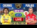 Live CSK Vs PBKS 49th T20 Match|Cricket Match Today|CSK vs PBKS 49th T20 live 1st innings #livescore