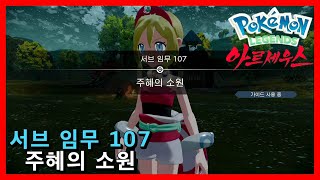 포켓몬스터 레전드 아르세우스 서브 임무 107 주혜의 소원