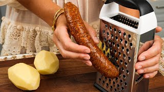 Top recipe with potatoes. Just grate potatoes. Tasty recipe. Simple dinner. ASMR