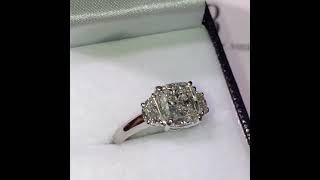 Cushion Diamond Engagement Ring 2.20 ct in 3-Stone