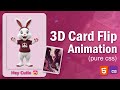 Create a STUNNING 3D Card Flip Animation in Just 5 Minutes with Pure CSS!