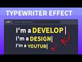 Create A Typewriter Animation using HTML CSS & JS in 10 minutes 🔥