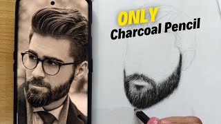 How To Draw Beard (Part 2)| Realistic Facial Hair Using Charcoal