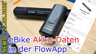 NEWS - eBike Akku Daten in der Bosch Flow APP?