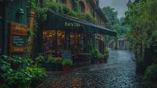 Unwind After a Stressful Day 😴 Cozy Rain Sounds for Deep Sleep & Relaxation Outside the Café 🌧️