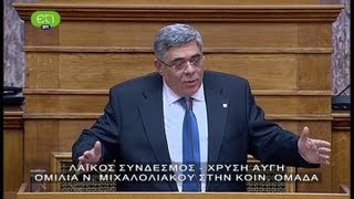 Λαϊκός Σύνδεσμος Χρυσή Αυγή - Ομιλία Ν. Μιχαλολιάκου στην Κοιν. Ομάδα | ΕΡΤ