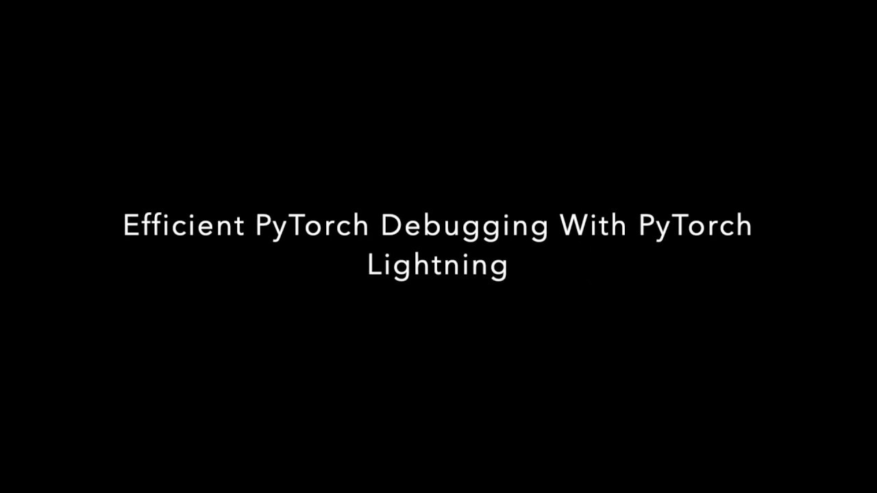 Efficient PyTorch Debugging With PyTorch Lightning - YouTube