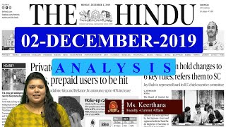 The Hindu News Analysis | 02nd December 2019 | Current Affairs -  UPSC Mains - Prelims 2020