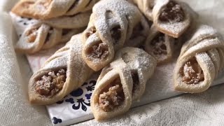 Elmalı kurabiye tarifi | Kekse mit Apfelfüllung | Apfeltaschen mit Mürbeteig | Apple filled cookies