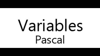Pascal tutorial- 2 Variables